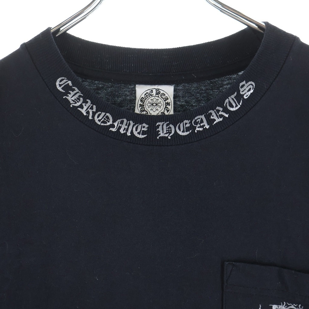 CHROME HEARTS(クロムハーツ) OLD VINE DAGGER LOGO S/S TEE オールド ヴァインダガーロゴプリント半袖Tシャツ ブラック/シルバー