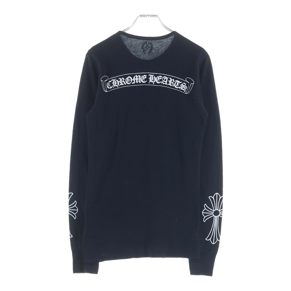 CHROME HEARTS(クロムハーツ) Thermal Arm Cross L/S Tee サーマル アームクロスプリント長袖Tシャツ ブラック/ホワイト