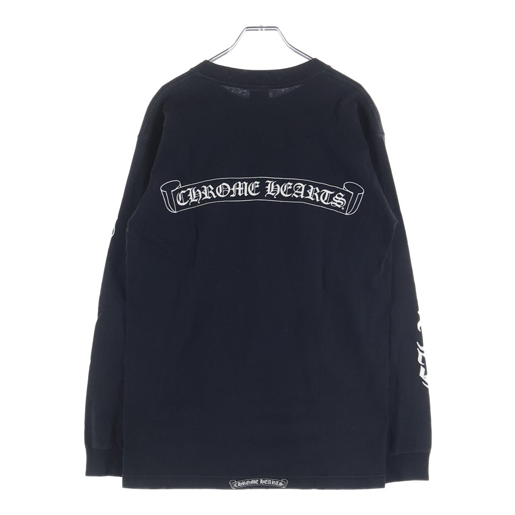 CHROME HEARTS(クロムハーツ) OLD CH SCROLL LOGO L/S TEE スクロールロゴ アームプリント長袖Tシャツ ブラック