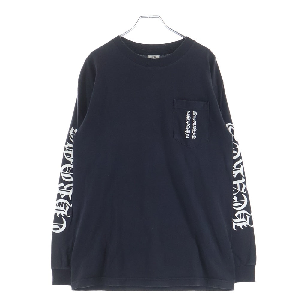 CHROME HEARTS(クロムハーツ) OLD CH SCROLL LOGO L/S TEE スクロールロゴ アームプリント長袖Tシャツ ブラック