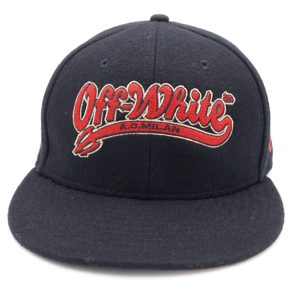 OFF-WHITE(オフホワイト) 24AW ×New Era ×AC Milan 59FIFTY ニューエラ AC ミラン ベースボールキャップ ブラック -