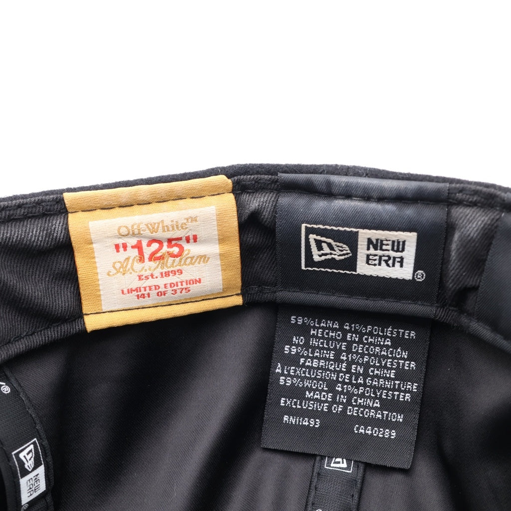 OFF-WHITE(オフホワイト) 24AW ×New Era ×AC Milan 59FIFTY ニューエラ AC ミラン ベースボールキャップ ブラック -