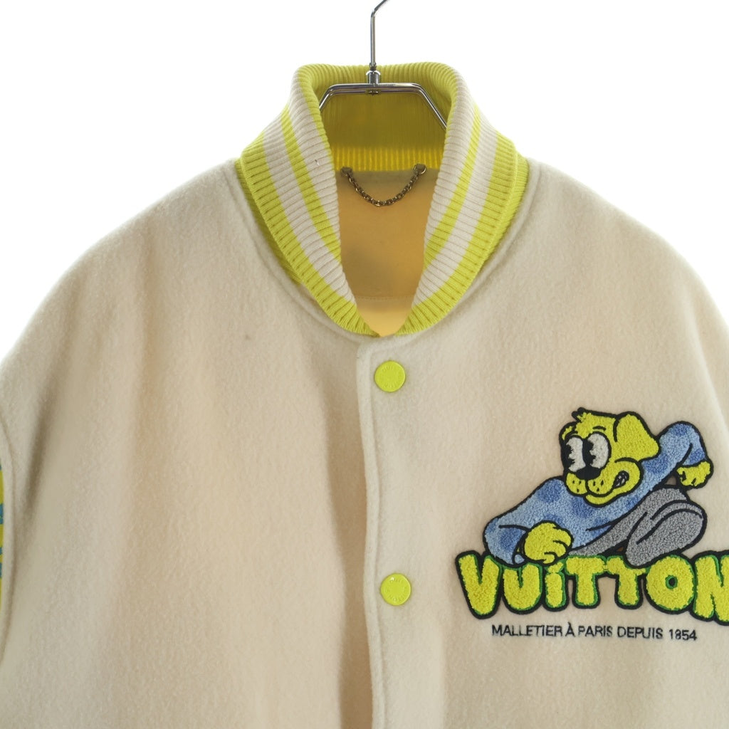 LOUIS VUITTON(ルイヴィトン) 23SS モノグラム プレイグラウンド バーシティブルゾン スタジャン RM231 YJ3 HOL62E ホワイト/イエロー