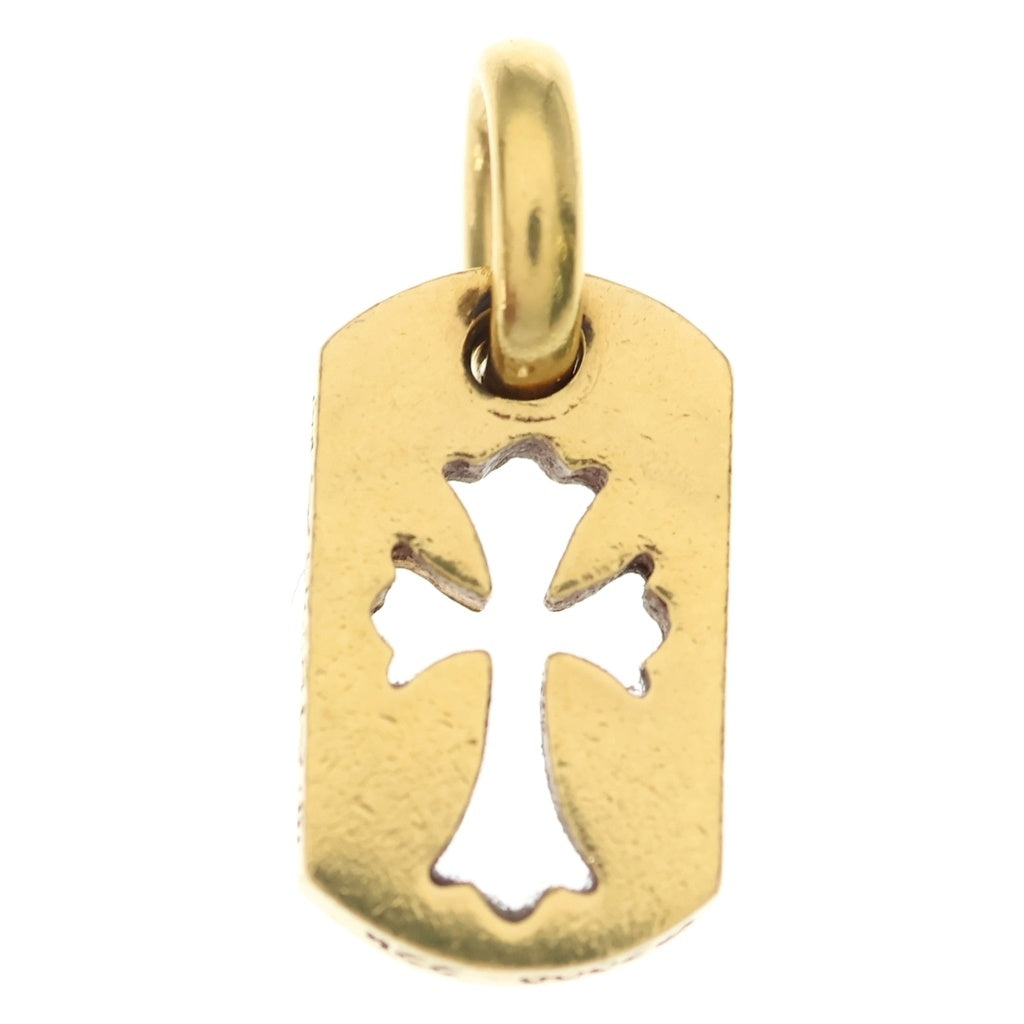 CHROME HEARTS(クロムハーツ) 22K DT TNY CO CRS P/DIA タイニーカットアウトクロス ドッグタグ PAVEダイヤ ペンダントトップ ゴールド BCA041 -