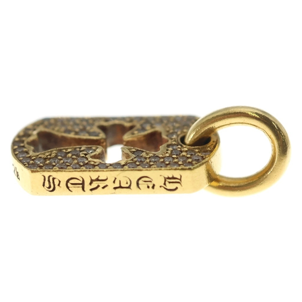 CHROME HEARTS(クロムハーツ) 22K DT TNY CO CRS P/DIA タイニーカットアウトクロス ドッグタグ PAVEダイヤ ペンダントトップ ゴールド BCA041 -