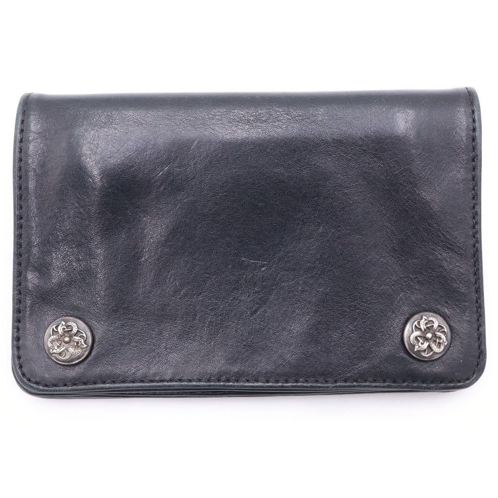 CHROME HEARTS(クロムハーツ) 1ZIP 1ジップ ケルティックボールボタン レザーウォレット 財布 ブラック -