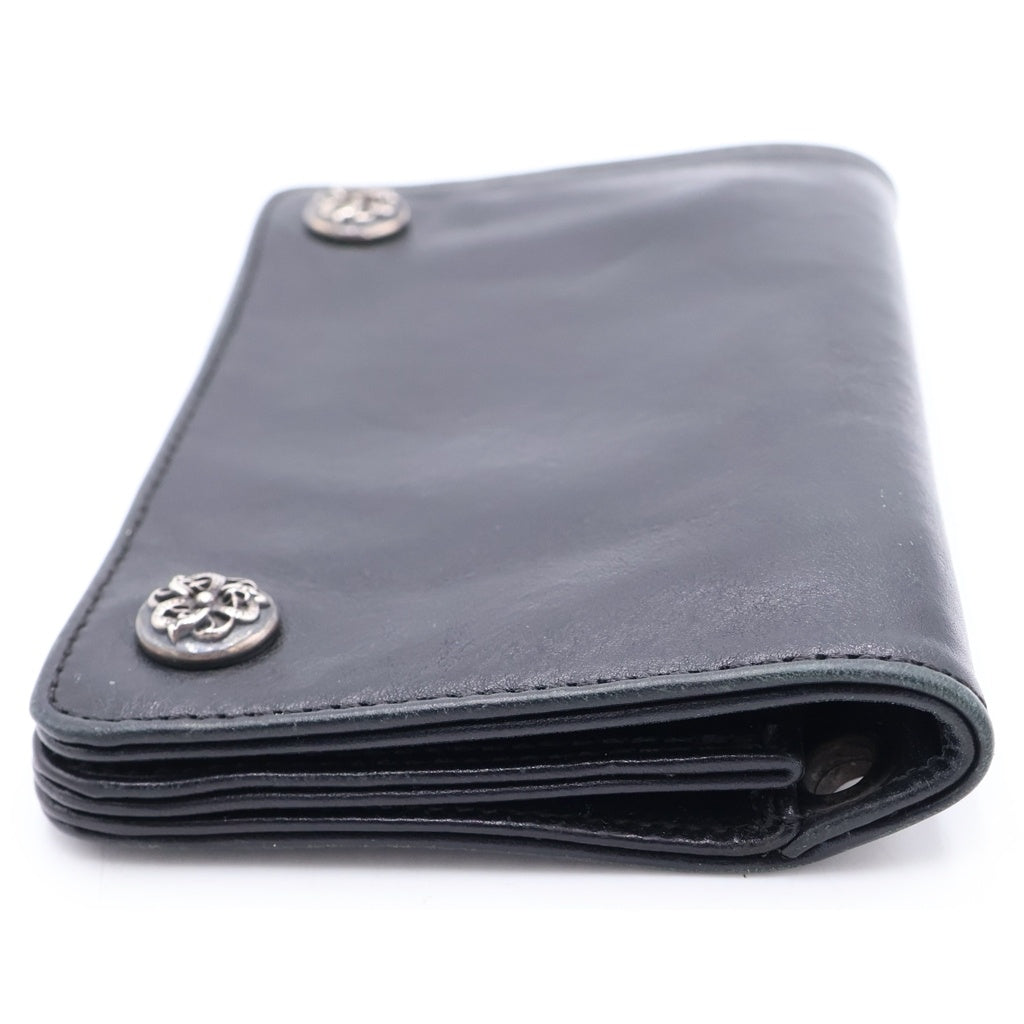 CHROME HEARTS(クロムハーツ) 1ZIP 1ジップ ケルティックボールボタン レザーウォレット 財布 ブラック -