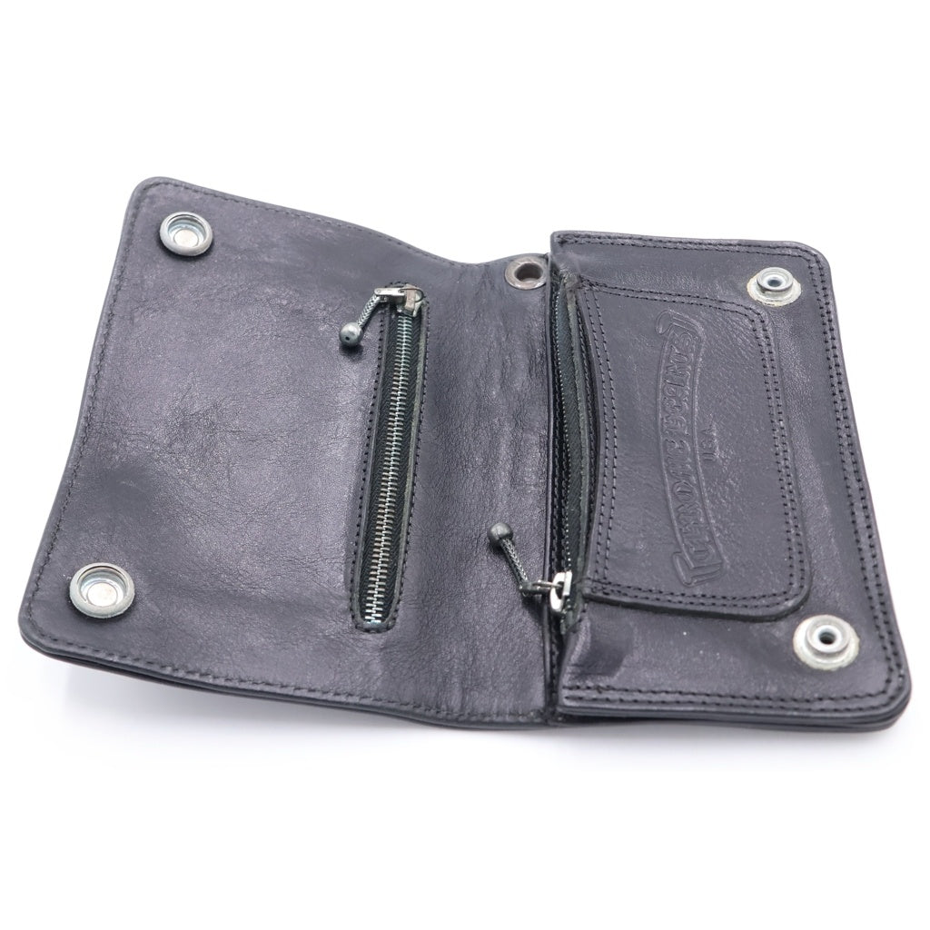 CHROME HEARTS(クロムハーツ) 1ZIP 1ジップ ケルティックボールボタン レザーウォレット 財布 ブラック -