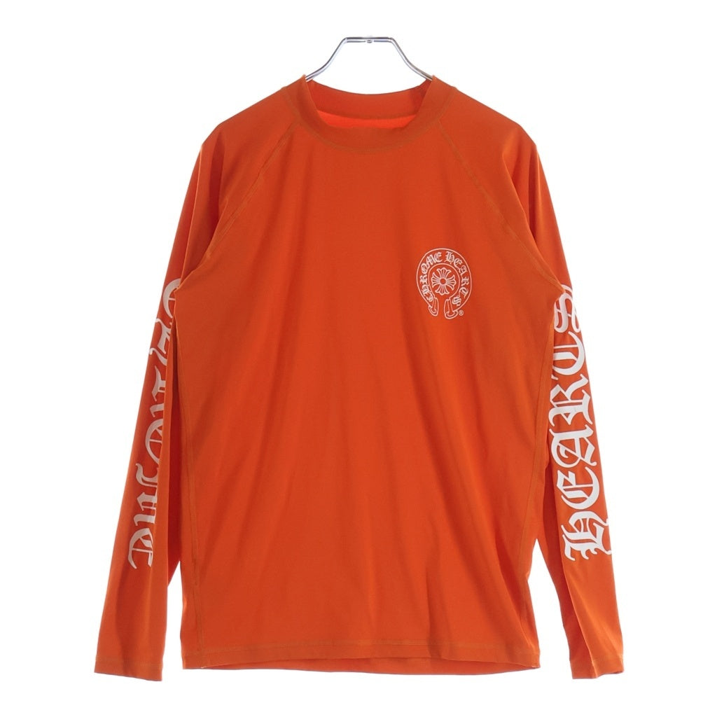 CHROME HEARTS(クロムハーツ) ラッシュガード ホースシュー CHプラス オールイングリッシュ ロングスリーブカットソー 長袖Tシャツ オレンジ -