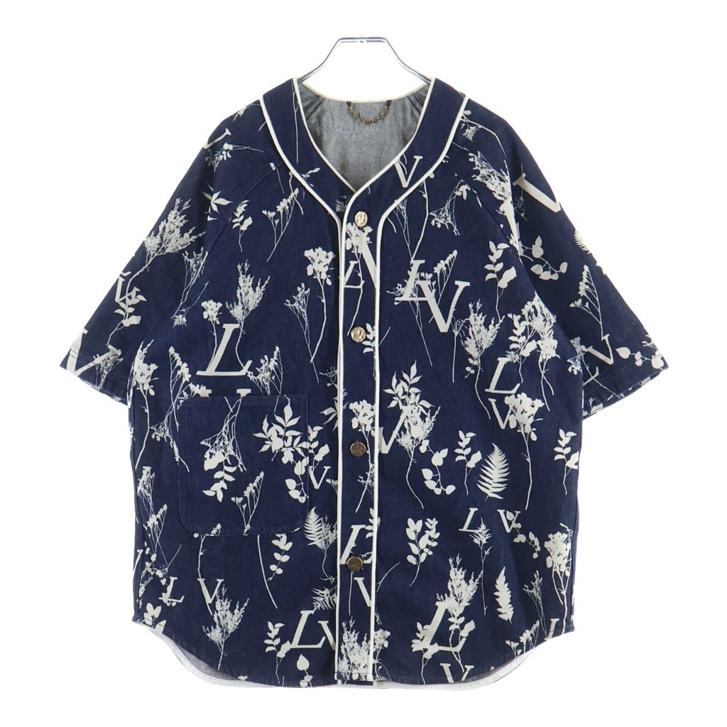 LOUIS VUITTON(ルイヴィトン) 20AW LVリーフ ベースボール半袖デニムジャケット インディゴ RM202M VFV HJS15W