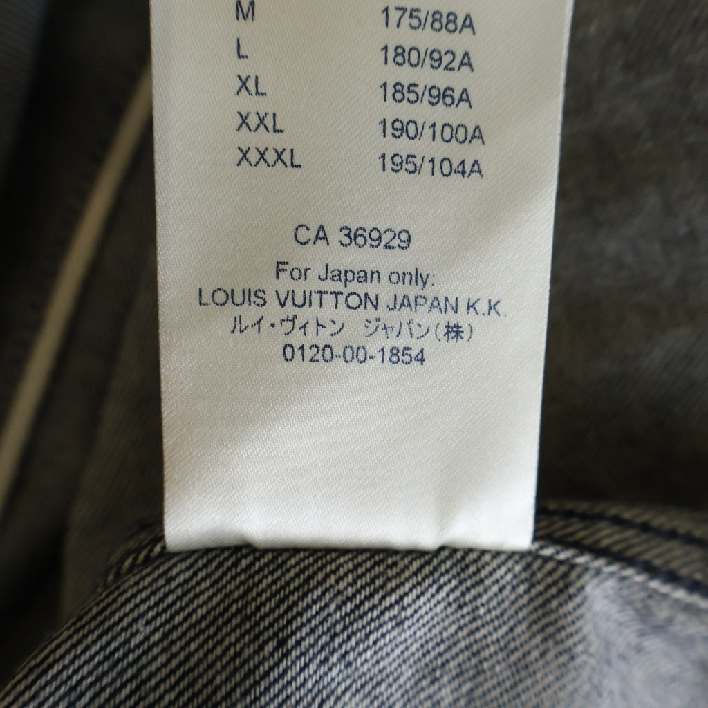 LOUIS VUITTON(ルイヴィトン) 20AW LVリーフ ベースボール半袖デニムジャケット インディゴ RM202M VFV HJS15W