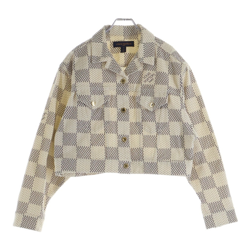 LOUIS VUITTON(ルイヴィトン) 21AW ダミエ アズール デニム トラッカージャケット ホワイト レディース RW221W KE3 FMJA33