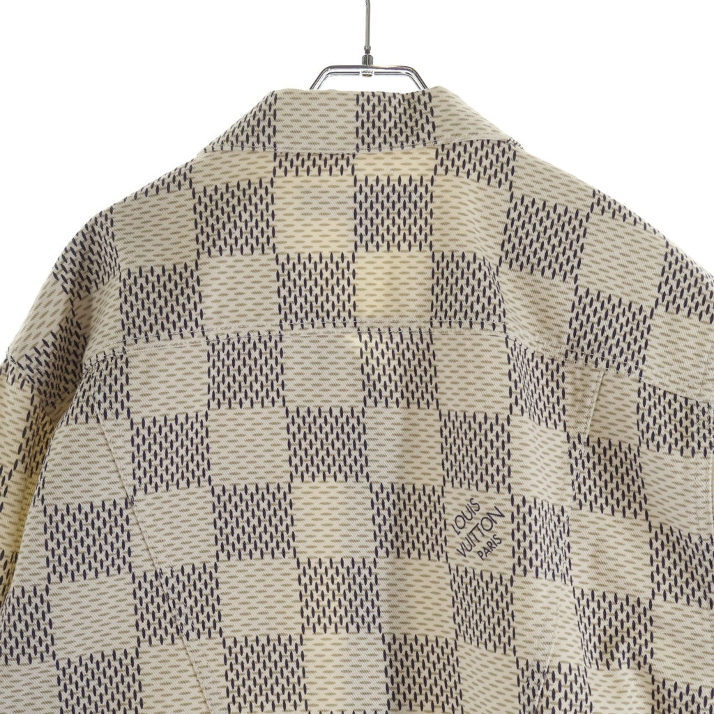 LOUIS VUITTON(ルイヴィトン) 21AW ダミエ アズール デニム トラッカージャケット ホワイト レディース RW221W KE3 FMJA33