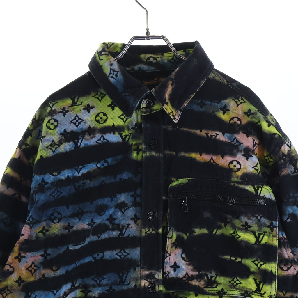 LOUIS VUITTON(ルイヴィトン) 21AW Painted Monogram Tie Dyed Denim Shirt RM2129 H98 HLA10W ペインテッド モノグラム 対台柄デニムシャツジャケット マルチ