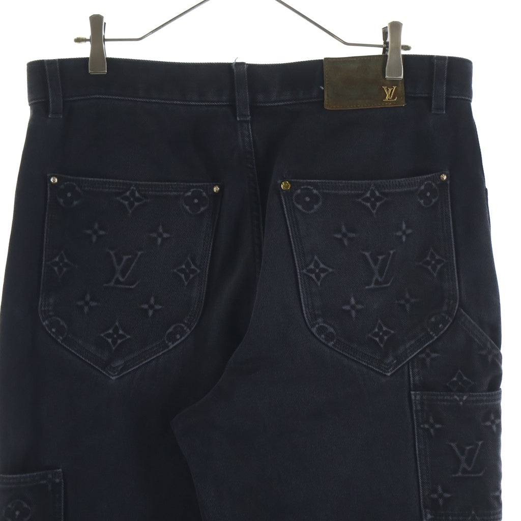 LOUIS VUITTON(ルイヴィトン) 22AW Monogram Carpenter Denim Pants RM222M OK4 HND10W モノグラム ディテールカーペンターデニムパンツ ブラック