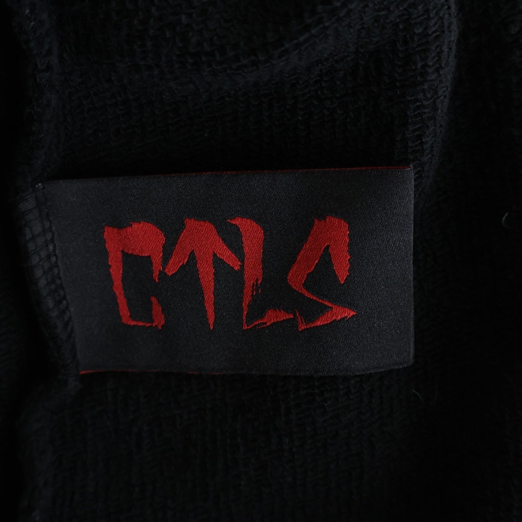 cvtvlist(カタリスト) ロゴ刺繍 スウェット半袖Tシャツ 2401070301 ブラック