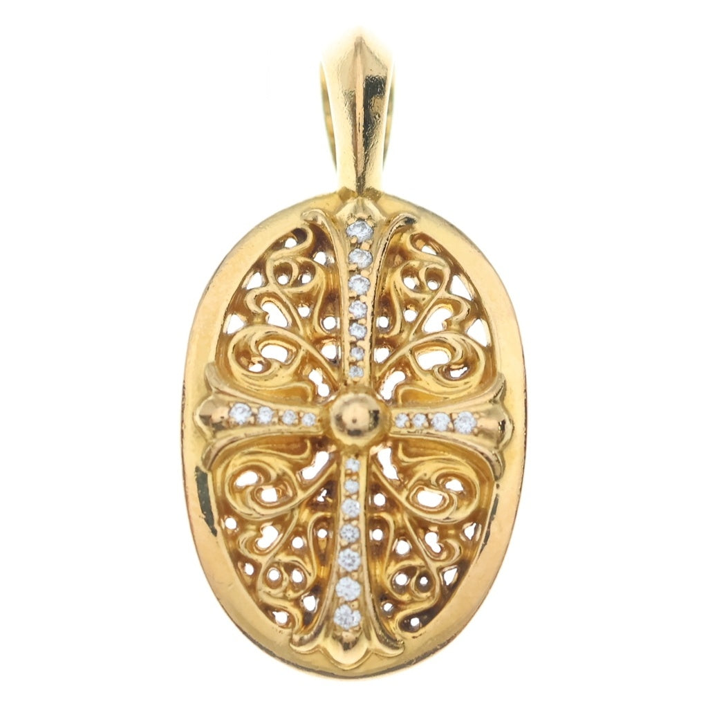 CHROME HEARTS(クロムハーツ) 22K CLSC OVAL P/DIA クラシックオーバル PAVEダイヤ ペンダントトップ ゴールド