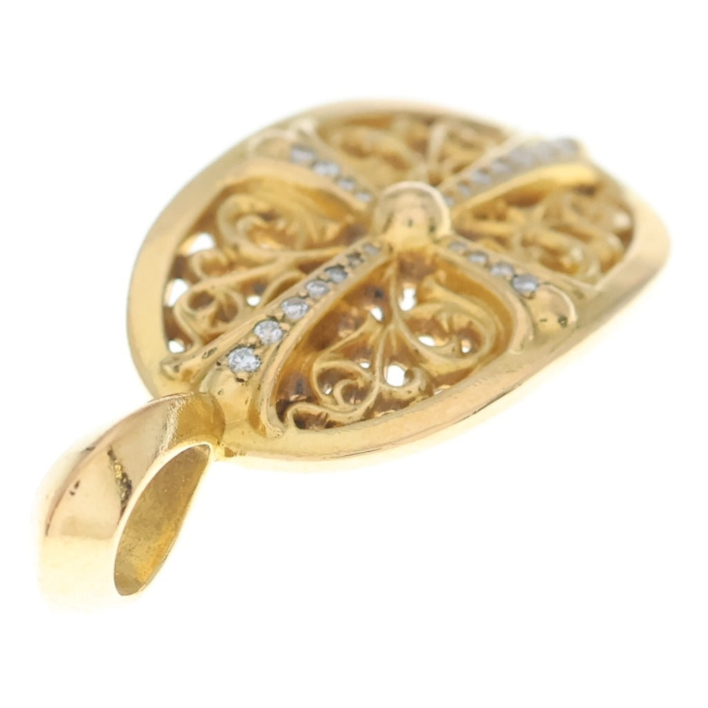 CHROME HEARTS(クロムハーツ) 22K CLSC OVAL P/DIA クラシックオーバル PAVEダイヤ ペンダントトップ ゴールド