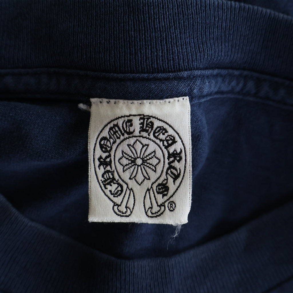 CHROME HEARTS(クロムハーツ) OLD Vine Dagger Arm L/S Tee オールド ヴァインダガー アームクロスプリント長袖Tシャツ ネイビー/ホワイト