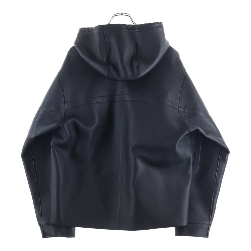 LOUIS VUITTON(ルイヴィトン) 21AW LVワッペン フーデッドレザージャケット RM212M GCQ HLL03E ブラック