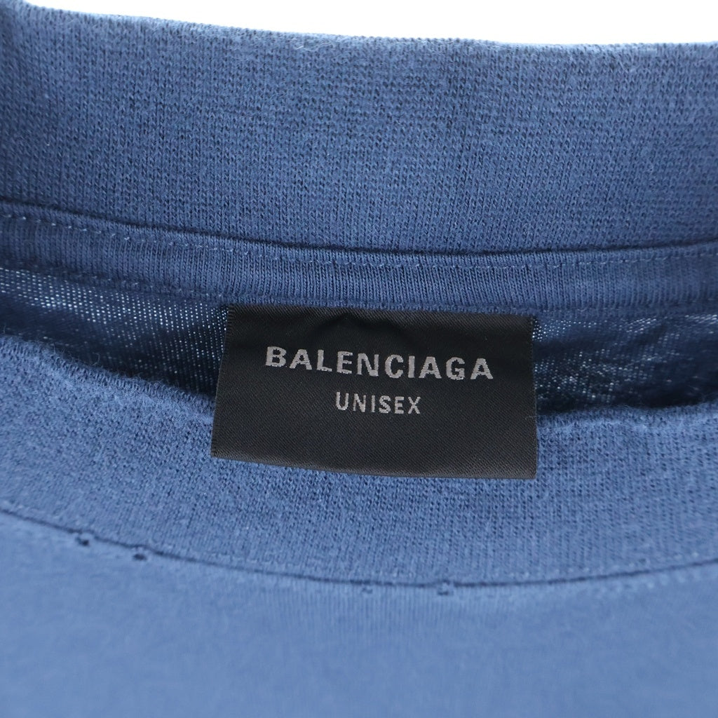 BALENCIAGA(バレンシアガ) 25SS BB LOGO TEE ロゴ刺繍半袖Tシャツ ネイビー764235 TSVC9