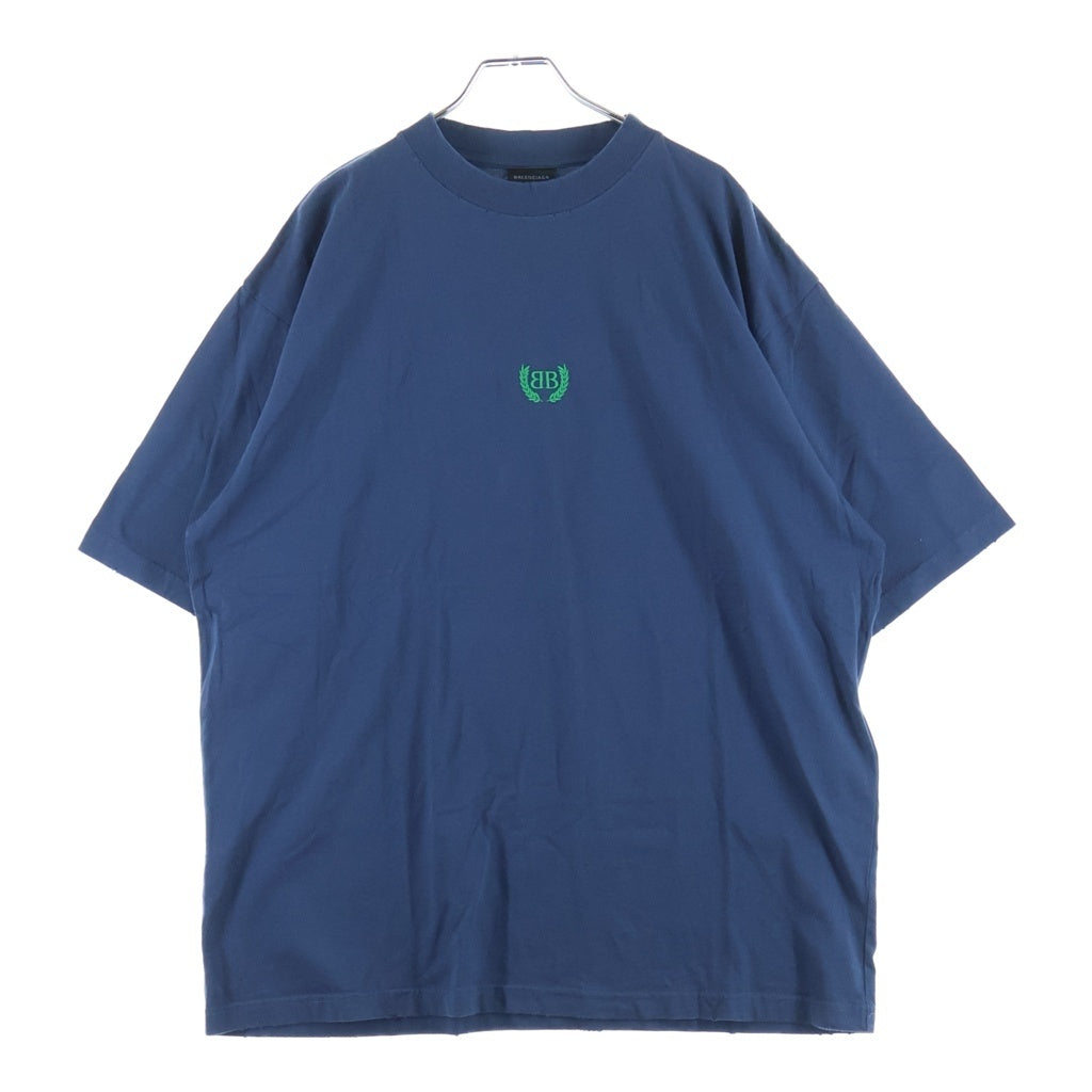 BALENCIAGA(バレンシアガ) 25SS BB LOGO TEE ロゴ刺繍半袖Tシャツ ネイビー764235 TSVC9