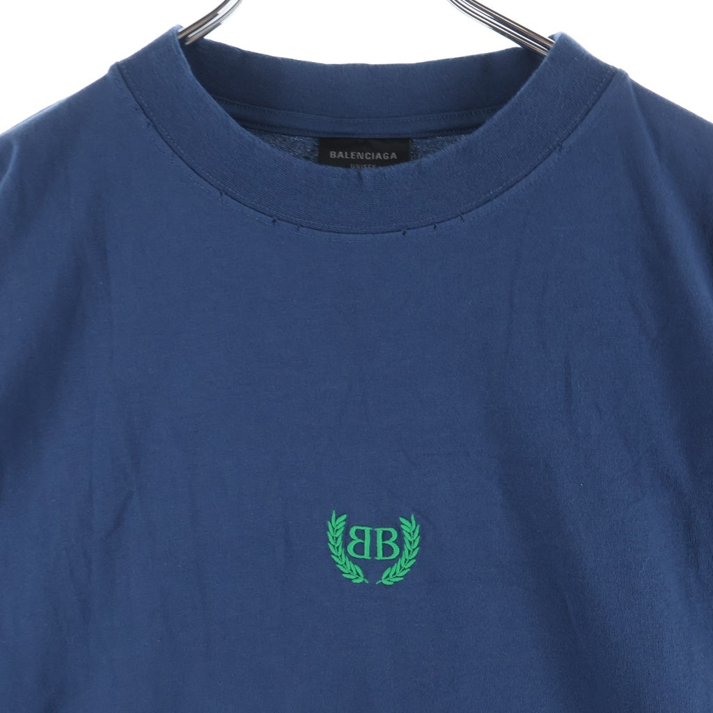 BALENCIAGA(バレンシアガ) 25SS BB LOGO TEE ロゴ刺繍半袖Tシャツ ネイビー764235 TSVC9