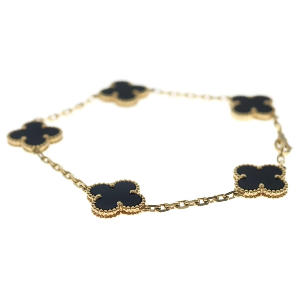Van Cleef & Arpels(ヴァンクリーフアンドアーペル) ヴィンテージアルハンブラ 5モチーフ ブレスレット オニキス イエローゴールド×ブラック 750 レディース