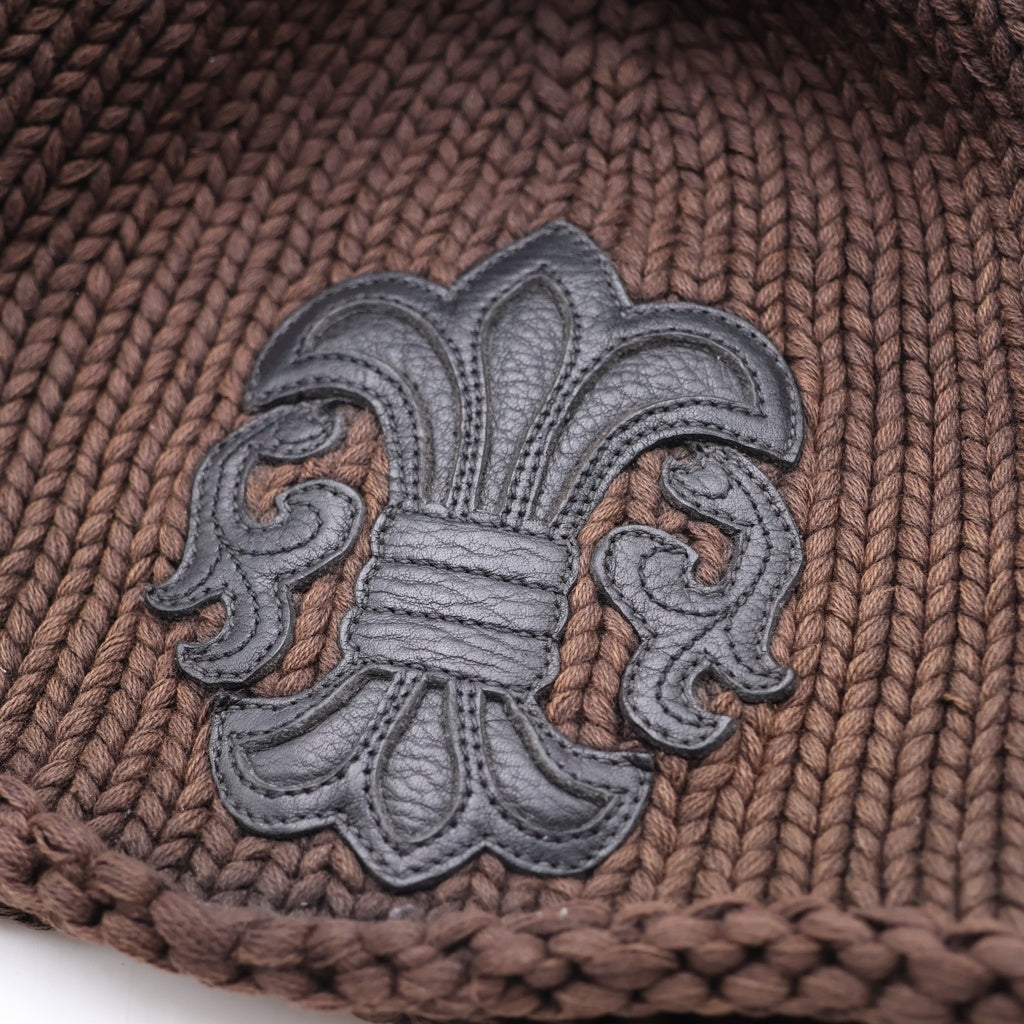 CHROME HEARTS(クロムハーツ) BEANIE CASH BS FLARE BSフレアパッチ ニットビーニー キャップ 帽子 ブラウン/ブラック