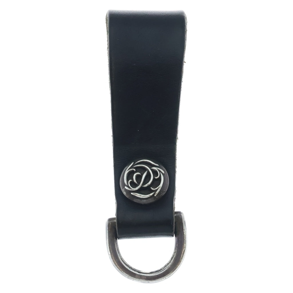 CHROME HEARTS(クロムハーツ) BELT LOOP フローラルボールボタンレザーベルトループ シルバー/ブラック -