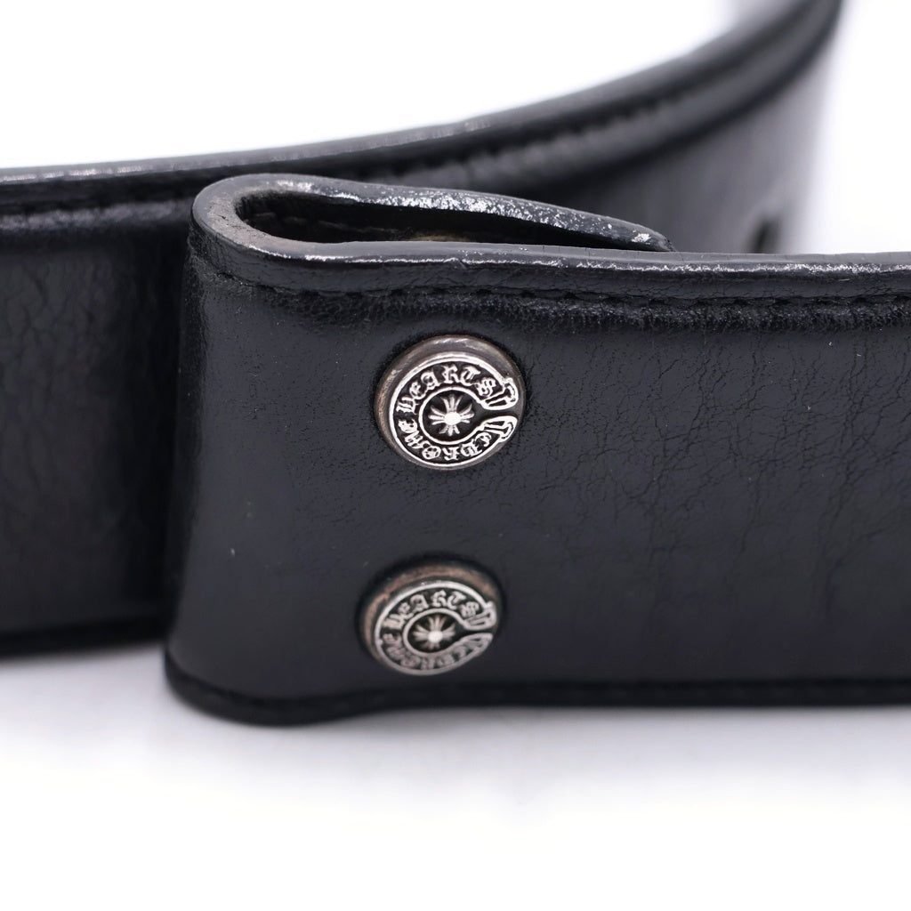 CHROME HEARTS(クロムハーツ) 1.5 STRAP 1.5インチ ホースシューリベッツ レザーベルトストラップ ブラック -
