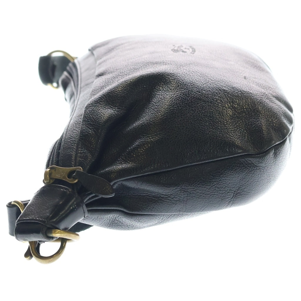 IL BISONTE(イル ビゾンテ) レザーショルダーバッグ ボディバッグ ブラック