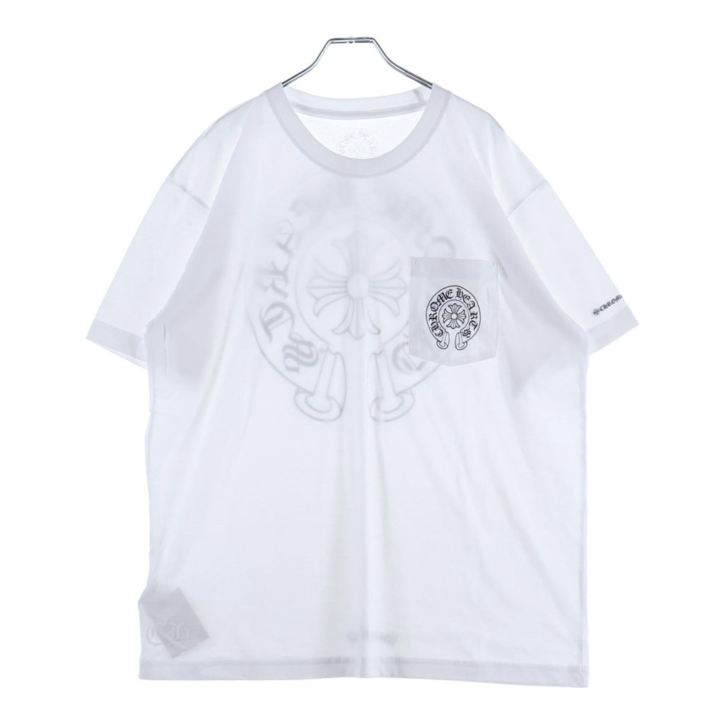 CHROME HEARTS(クロムハーツ) HORSESHOE S/S TEE ホースシュープリント ポケット半袖Tシャツ カットソー ホワイト ‐
