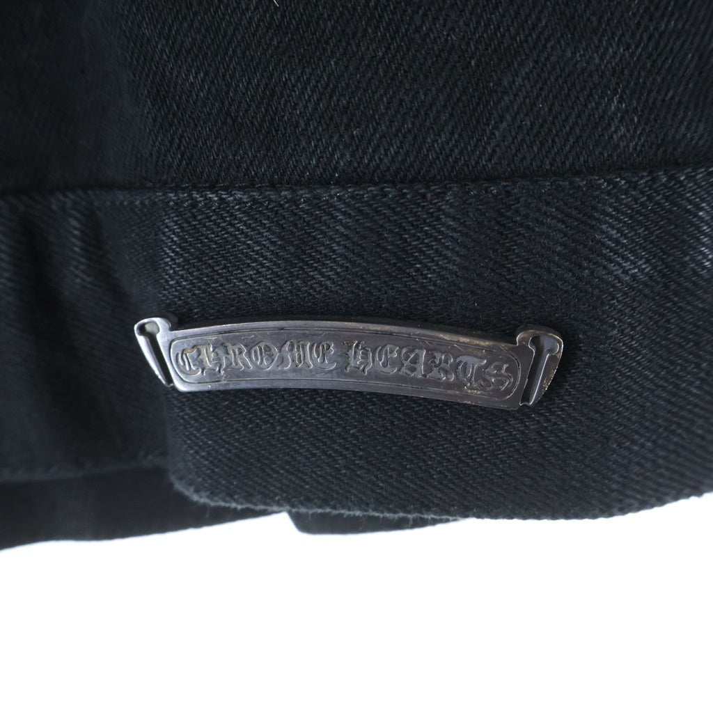 CHROME HEARTS(クロムハーツ) DNM LTHR SLV FLRENEEフレアニーデニムジャケット ブラック -