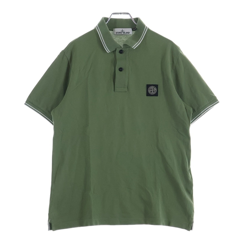 STONE ISLAND(ストーンアイランド) SLIM FIT ロゴ パッチ ポロシャツ グリーン 101522S18