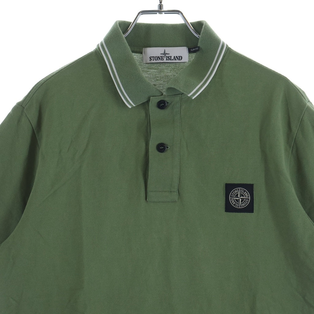 STONE ISLAND(ストーンアイランド) SLIM FIT ロゴ パッチ ポロシャツ グリーン 101522S18