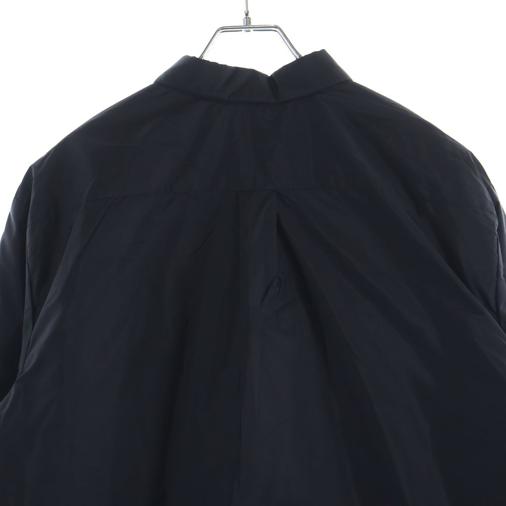 PRADA(プラダ) RE-NYLON リナイロン ロゴ刺繍中綿ナイロン長袖シャツ UCN662 S000 1WQ9 ブラック