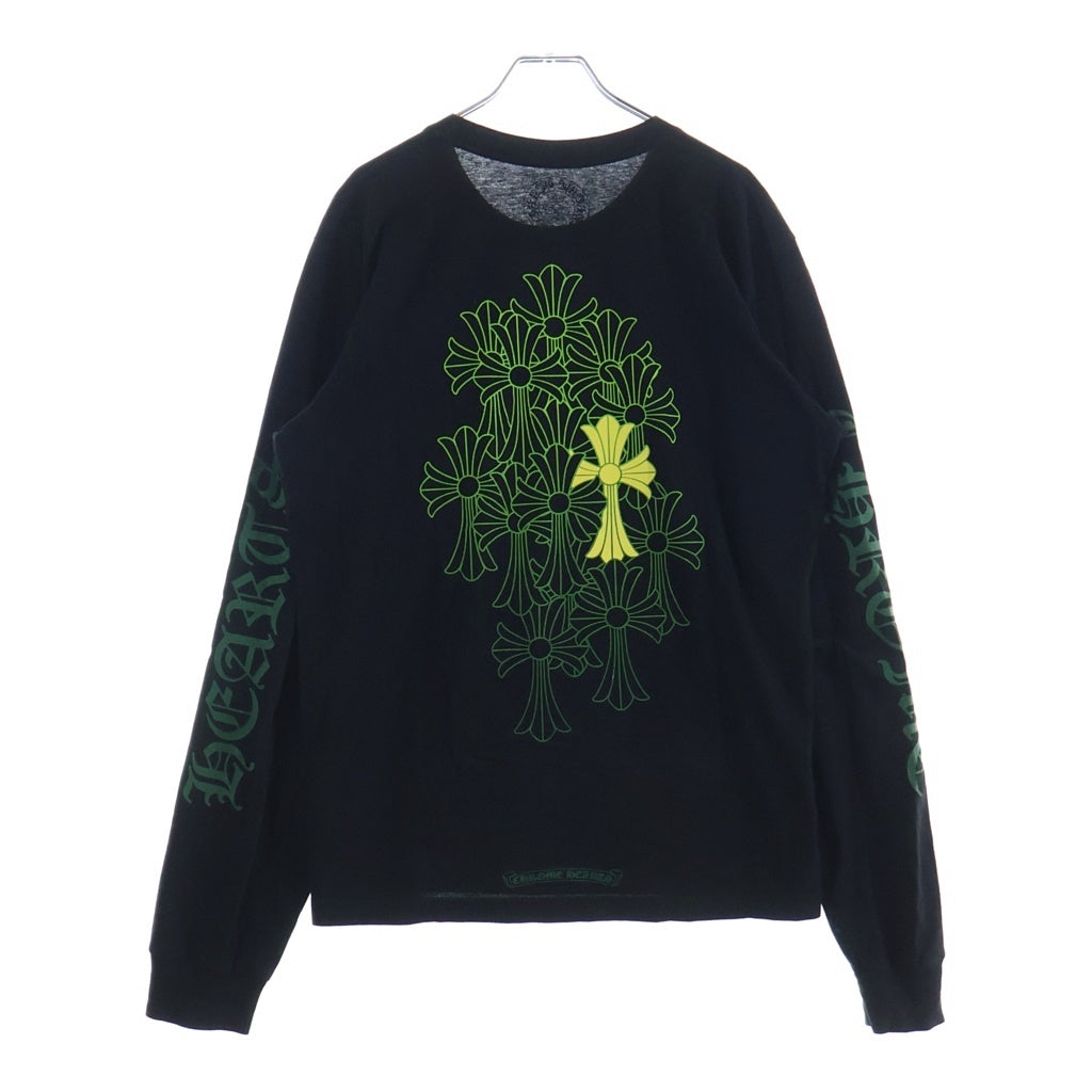 CHROME HEARTS(クロムハーツ) Cemetery Cross Print Long Sleeve Tee セメタリークロスプリント ロングスリーブクルーネック長袖カットソー ブラック/グリーン -