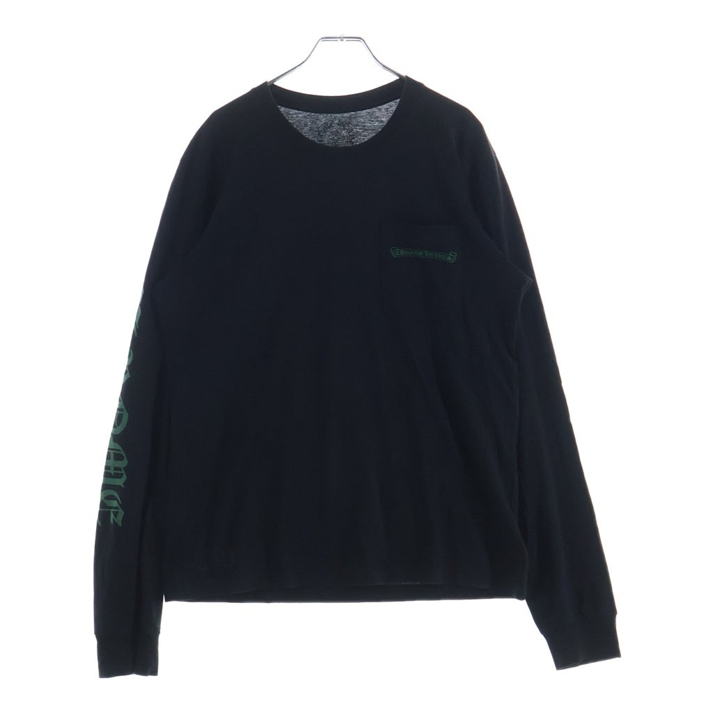 CHROME HEARTS(クロムハーツ) Cemetery Cross Print Long Sleeve Tee セメタリークロスプリント ロングスリーブクルーネック長袖カットソー ブラック/グリーン -