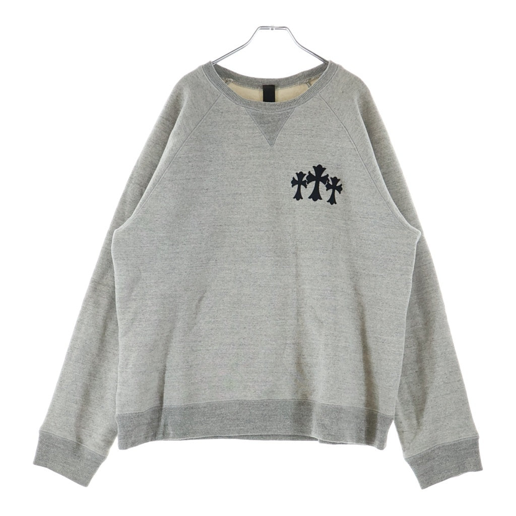 CHROME HEARTS(クロムハーツ) 7-11 Y NOT CH Applique Embroidery アップリケ刺繍クルーネック スウェットシャツ トレーナー グレー