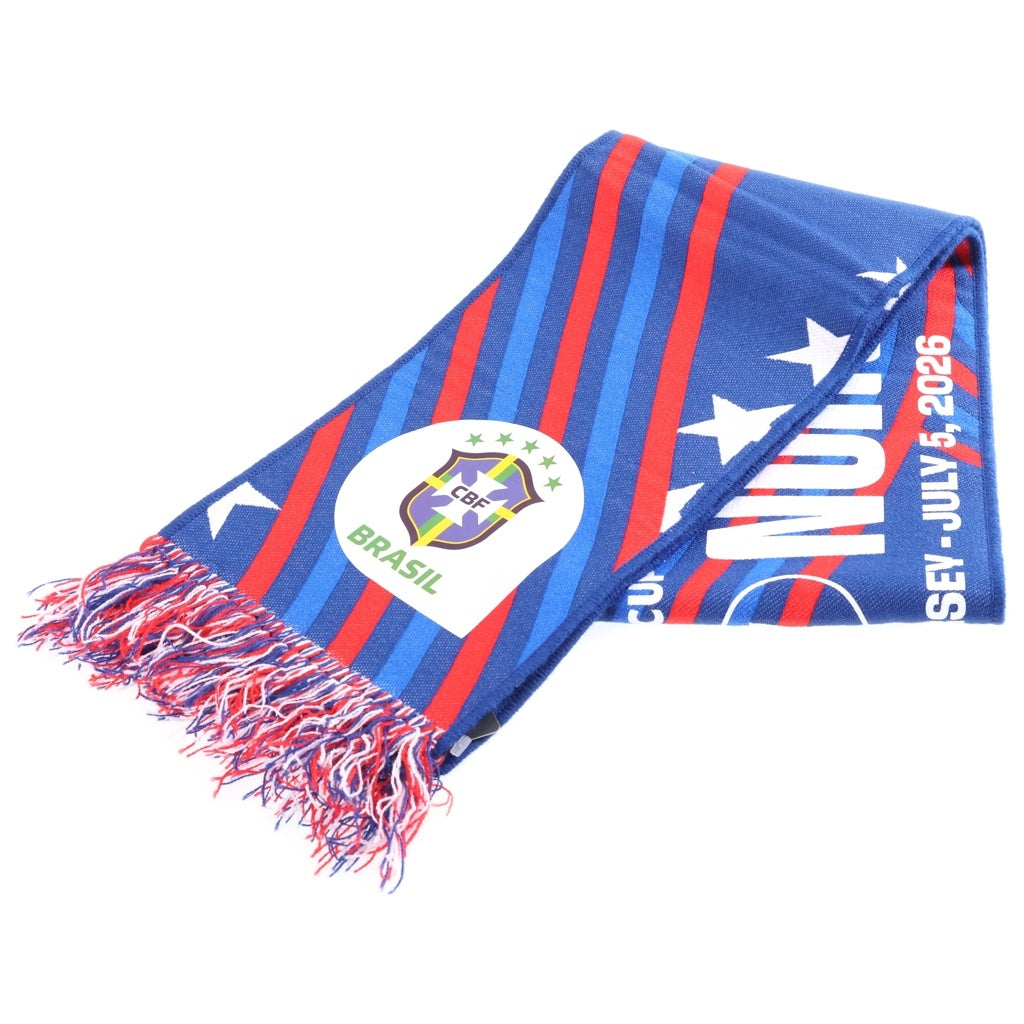 NO BRAND(ノーブランド) FIFA2026 OFFICIAL LICENSED PRODUCT BRAZIL VS NORWAY ROUND OF 16 MATCH WOVEN PRINTED SCARF ブラジルVSノルウェー ラウンドオブ16 会場限定マッチスカーフ 8-FIX-W-32091