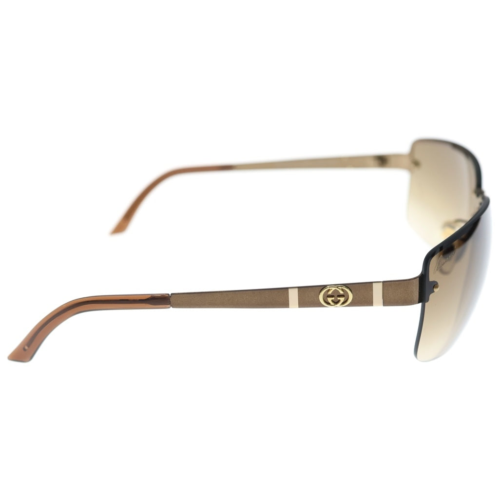 GUCCI(グッチ) ロゴプレート リムレス サングラス 眼鏡 ブラウン GG4235
