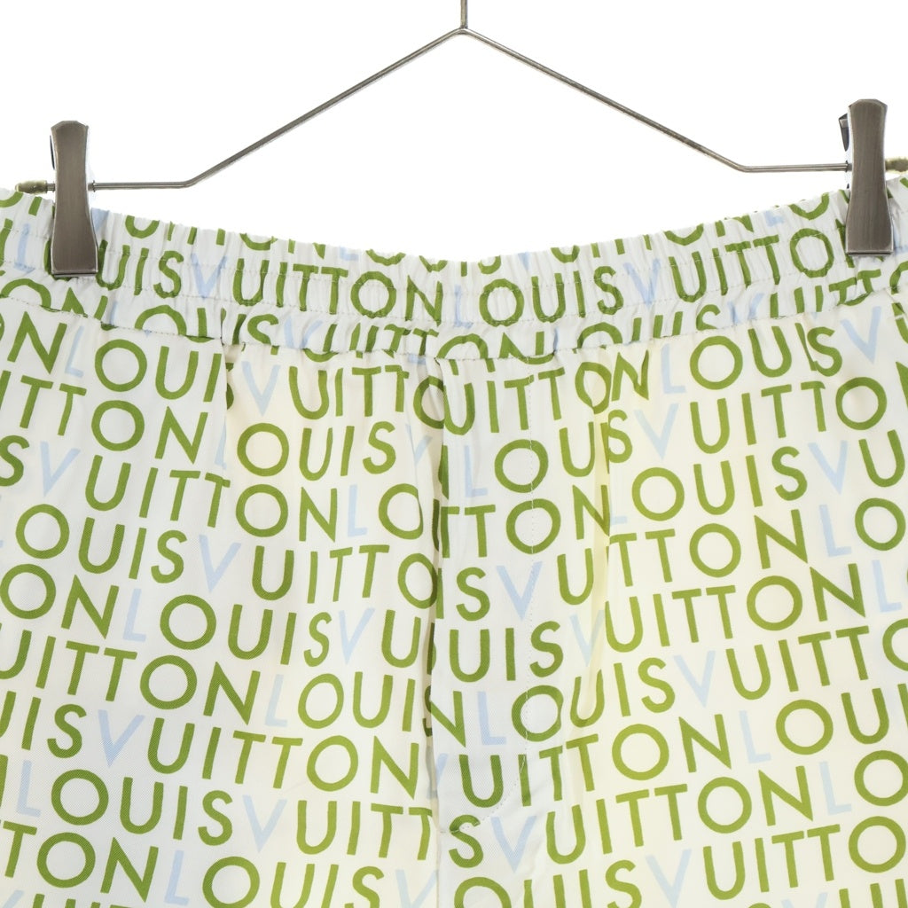 LOUIS VUITTON(ルイヴィトン) 26SS プリンテッド シルクショートパンツ ロゴフリント ハーフパンツ RM261M WP5 HUP69W / 1AJUTG ホワイト/カーキ