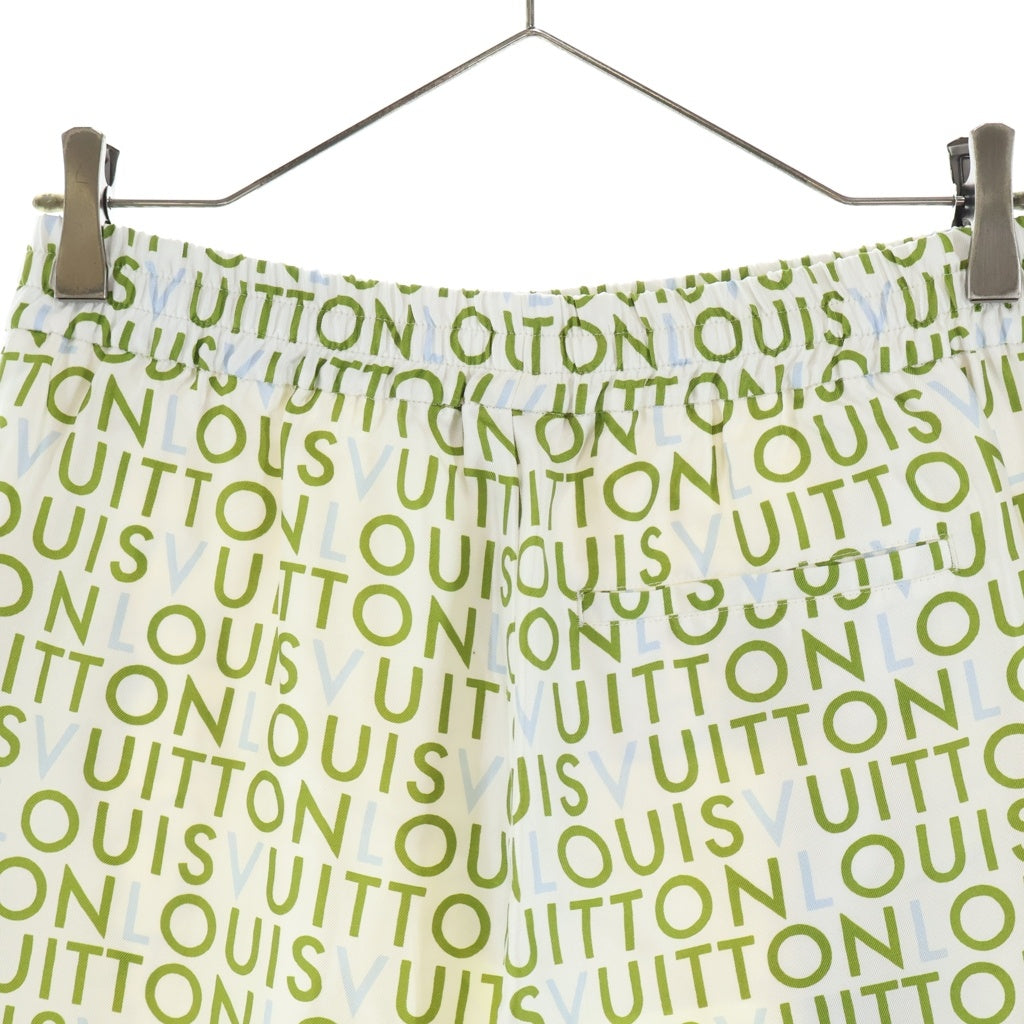 LOUIS VUITTON(ルイヴィトン) 26SS プリンテッド シルクショートパンツ ロゴフリント ハーフパンツ RM261M WP5 HUP69W / 1AJUTG ホワイト/カーキ