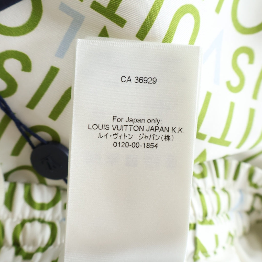 LOUIS VUITTON(ルイヴィトン) 26SS プリンテッド シルクショートパンツ ロゴフリント ハーフパンツ RM261M WP5 HUP69W / 1AJUTG ホワイト/カーキ