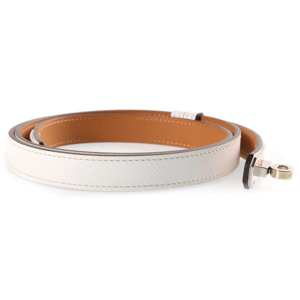 HERMES(エルメス) ケリーベルト エプソン シルバー金具 U刻印 ベルト ホワイト レディース