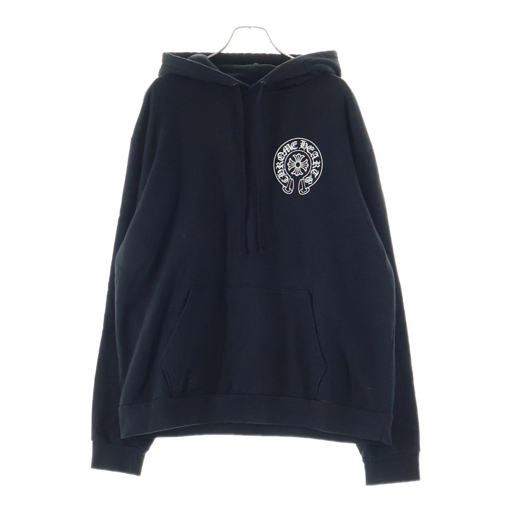 CHROME HEARTS(クロムハーツ) SWTSHRT PLVR マリブ限定 バックホースシュープリント プルオーバーパーカー ブラック