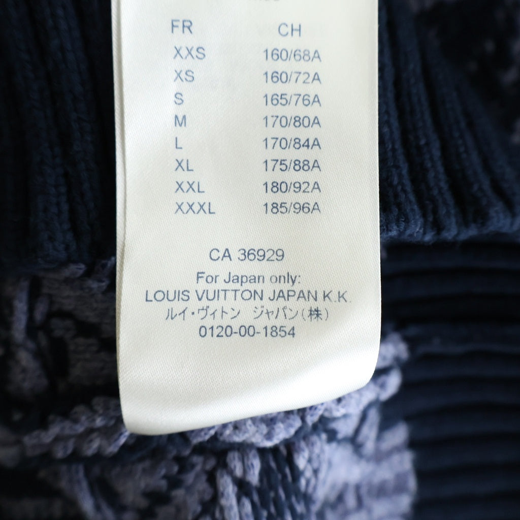 LOUIS VUITTON(ルイヴィトン) 20AW フラワー ミドルゲージクルーネックニット ネイビー RM202 YGF HJN77W