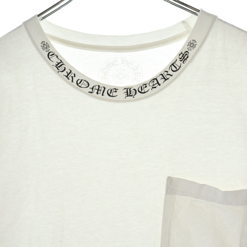 CHROME HEARTS(クロムハーツ) Neck Logo S/S ネックロゴ バックスクロールラベルプリント 半袖Tシャツカットソー ホワイト