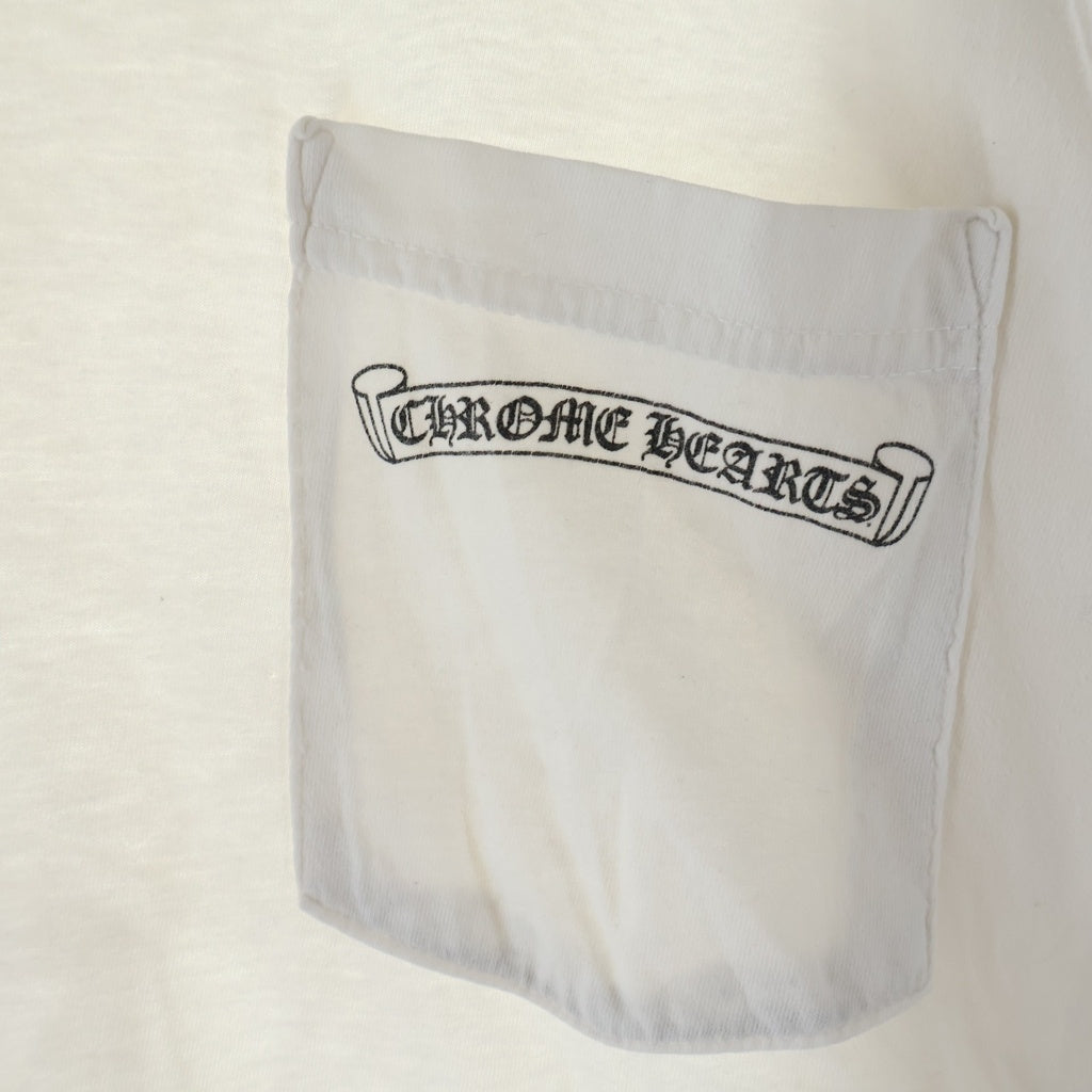 CHROME HEARTS(クロムハーツ) Back Cemetery Cross L/S バックセメタリークロスロゴプリント 長袖Tシャツカットソー ホワイト